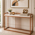 Modern Style Console Table In Sleek Copper Rods Design