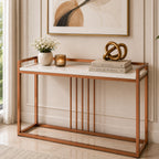 Modern Style Console Table In Sleek Copper Rods Design