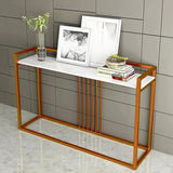 Modern Style Console Table In Sleek Copper Rods Design