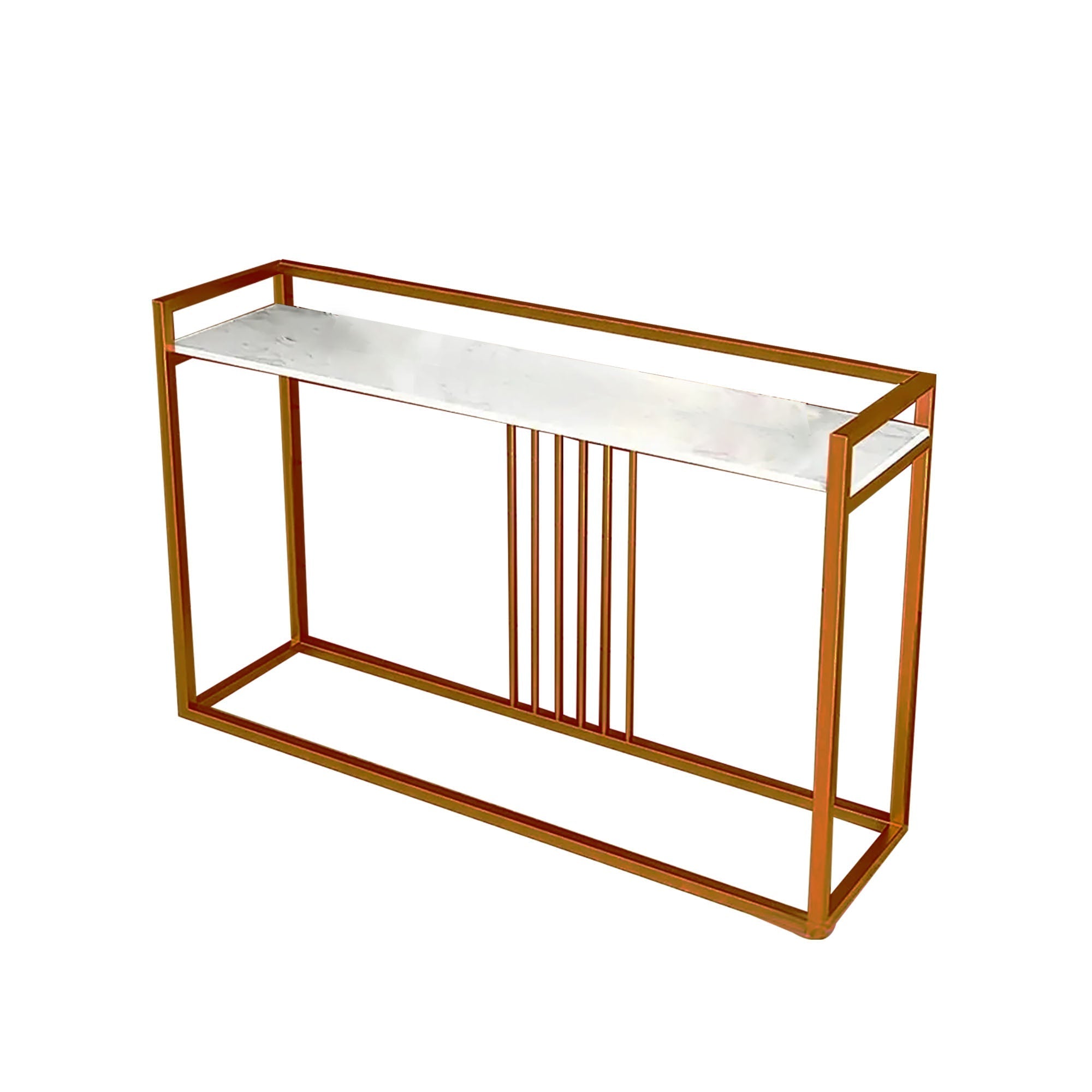 Modern Style Console Table In Sleek Copper Rods Design – Vibecrafts