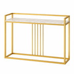 Modern Style Console Table In Sleek Golden Rods Design