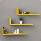 Style Wooden Wall Rack Shelves Set of 3