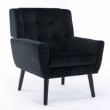 Black Super Soft Velvet Sofa Lounge Chair