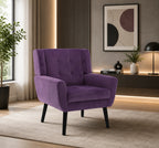 Modern Urban Purple Super Soft Velvet Sofa Lounge Chair