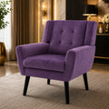 Modern Urban Purple Super Soft Velvet Sofa Lounge Chair