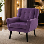 Modern Urban Purple Super Soft Velvet Sofa Lounge Chair