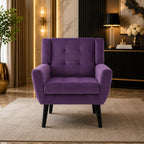 Modern Urban Purple Super Soft Velvet Sofa Lounge Chair