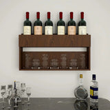 Look Backlit MDF Mini Bar Shelf in Walnut Finish