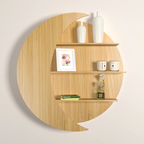 Designer Wooden Wall Shelf / Book Shelf, Oak Finish