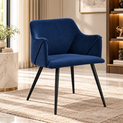 Navy Blue Luxury Cushion Velvet Lounge Chair