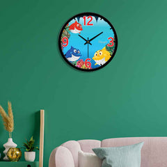 Ocean Cartoon Fish Designer Wall Clock