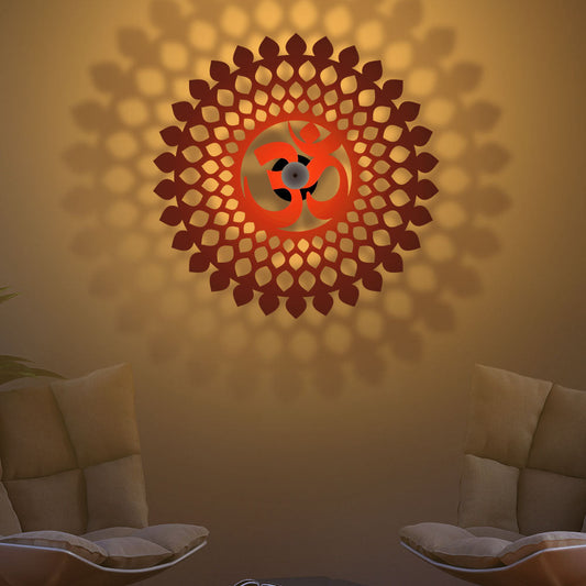 Om with Mandala Pattern Shadow Lamp