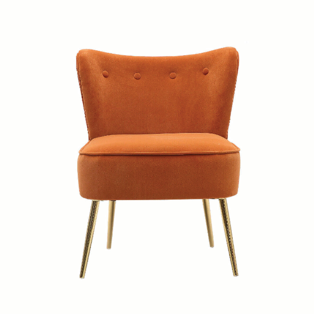 Orange Deep Cushioning Comfy Velvet Standard Lounge Chair