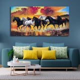 Seven Horses Abstract Wall Painting