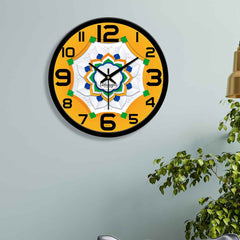 Patriotic Floral Pattern Designer Wall Clock