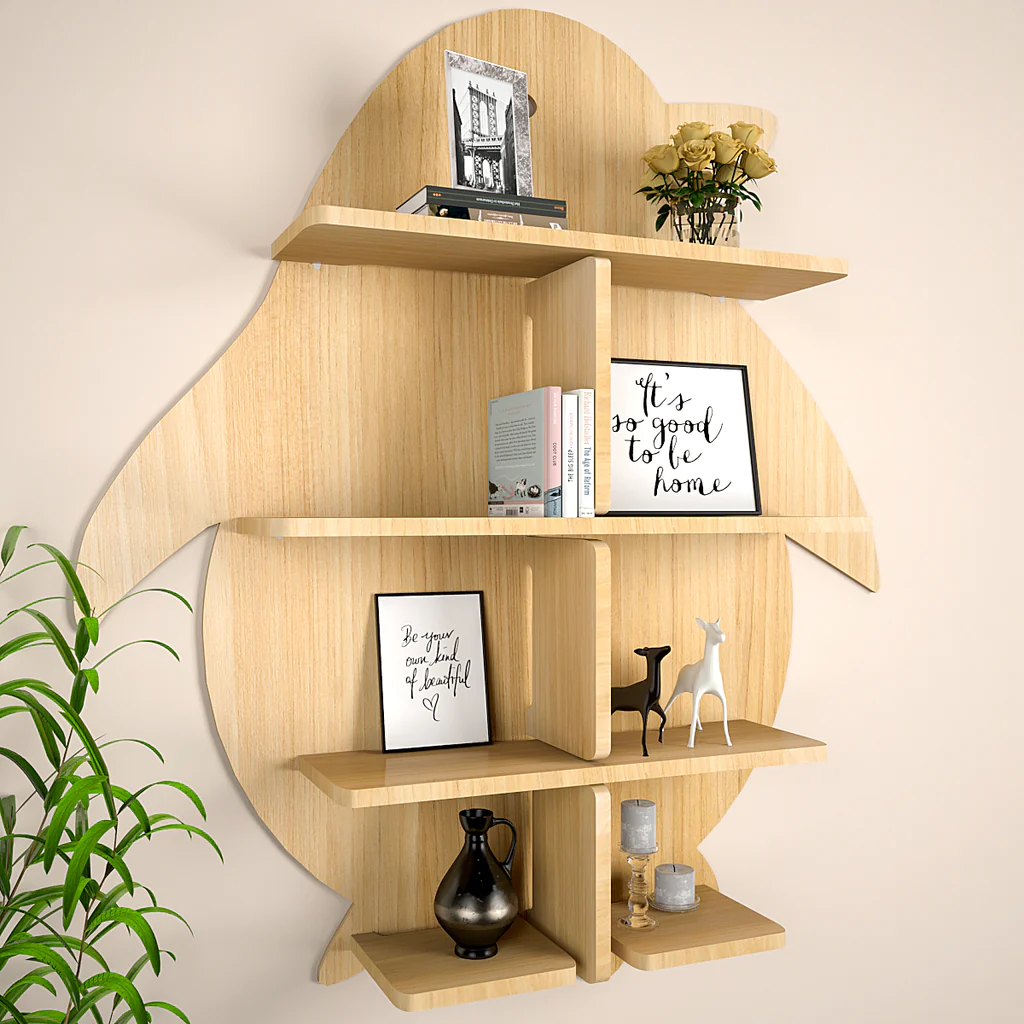 PWooden Wall Shelf / Book Shelf / Night Light