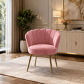 Pink Crafted Shell Designer Accent Armchair