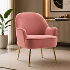Pink Modern Cushiony Luxury Velvet  Sofa Lounge Chair