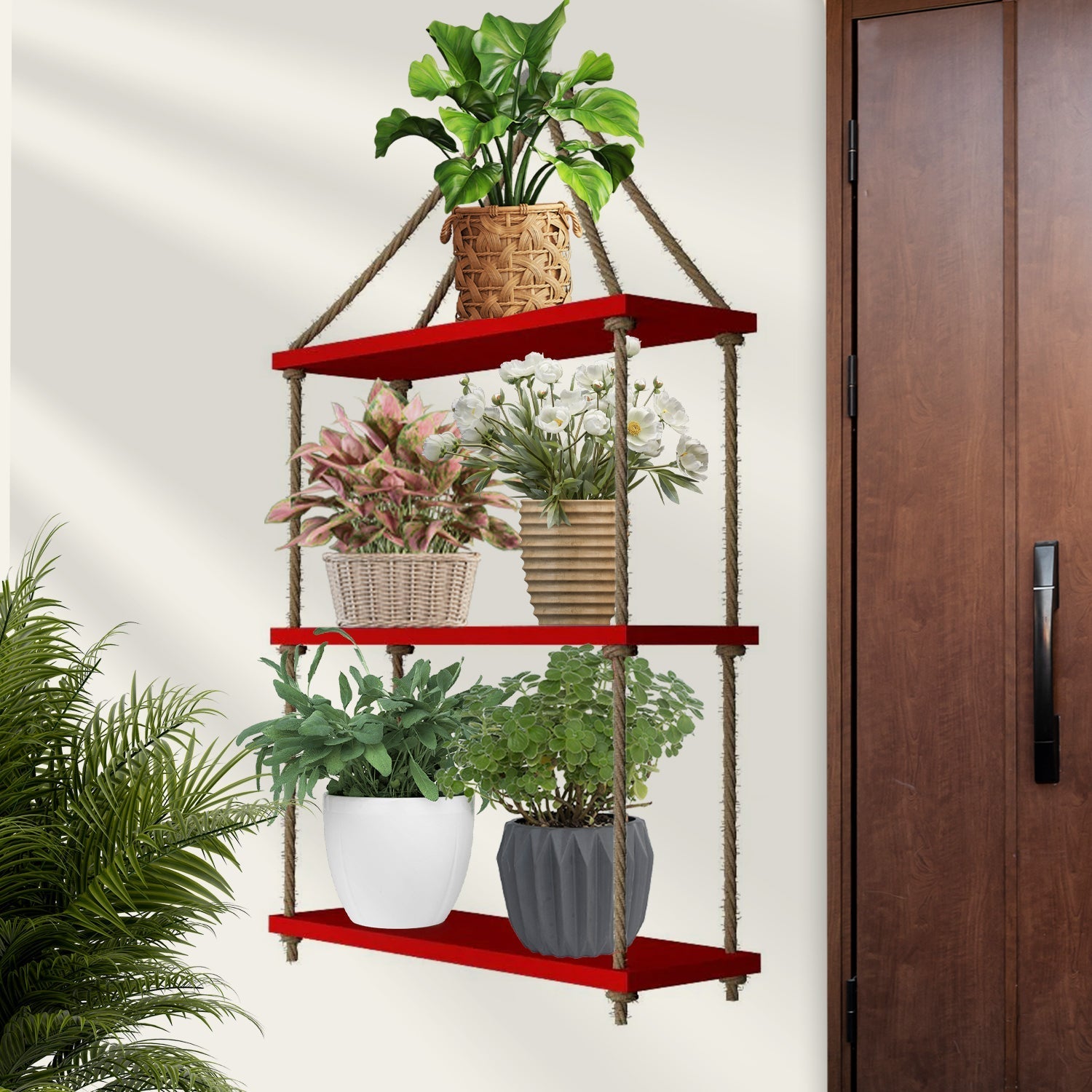 Planter Shelf Wooden Wall Hanging 