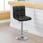 Plush Leatherette Black Bar Stool / Long Chair