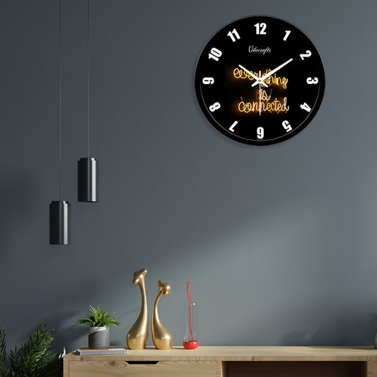 Positive Quotes In Darkness Shape Designer Premium Wall Clock