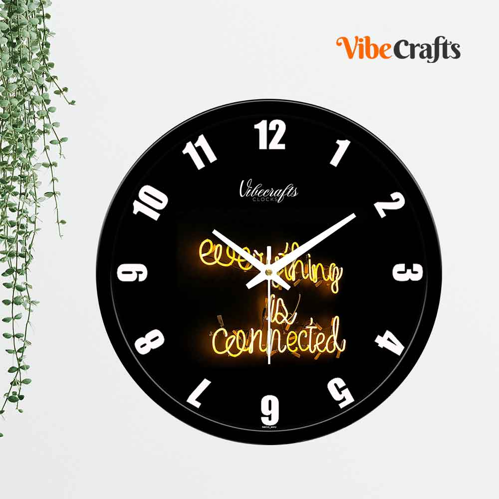 Positive Quotes In Darkness Shape Designer Premium Wall Clock