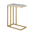 Premium C-Shaped White Marble Designer Side Table