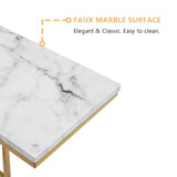 Premium C-Shaped White Marble Designer Side Table