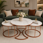 Premium Copper Nesting Trio Tables Set of 3