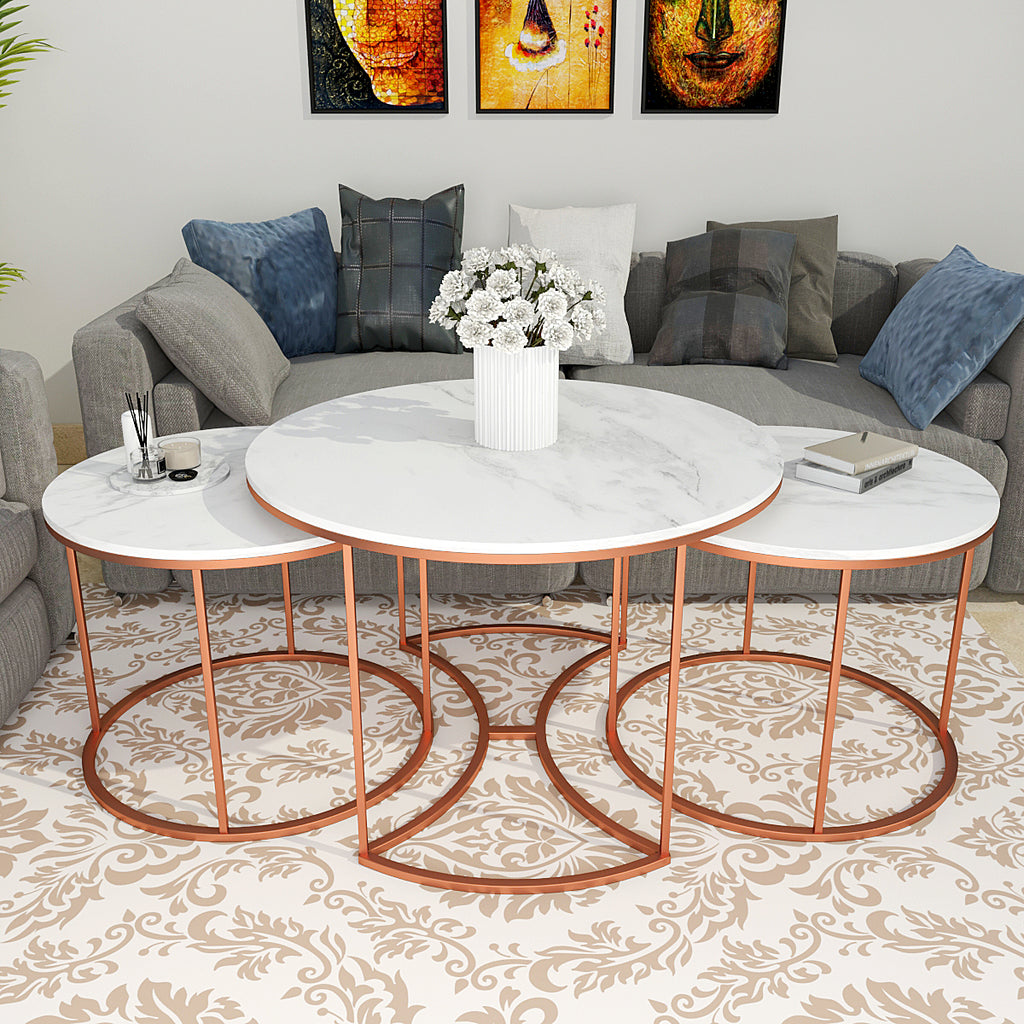 Premium Copper Nesting Trio Tables Set of 3 – Vibecrafts