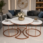 Premium Copper Nesting Trio Tables Set of 3