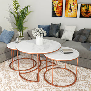  Copper Nesting Trio Tables Set of 3