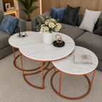 Premium Copper Nesting Trio Tables Set of 3
