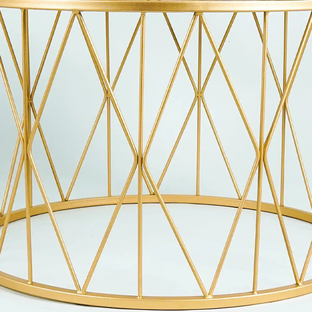 Premium Designer White Marble Round Shape Center Table in Criss Cross ...