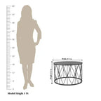 Premium Designer White Marble Round Shape Center Table in Criss Cross Pattern