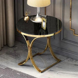 Premium Golden Iron Avarua Round Marble Table