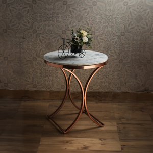 Premium Copper Metal Finish Coffee Side Table 