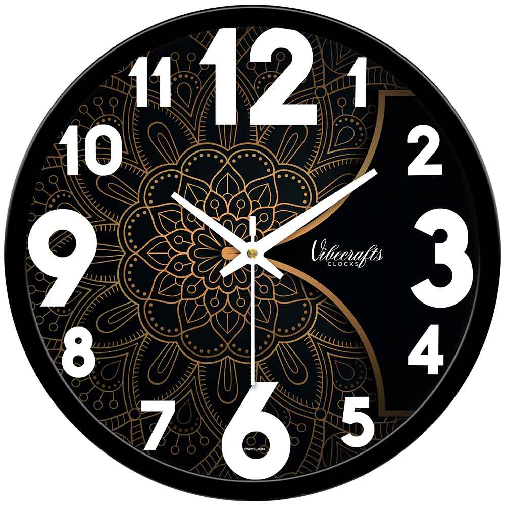 Golden Pattern Designer Wall Clock