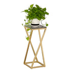 Premium Metal Planter Stand With Black Marble At Top (Set of 3)