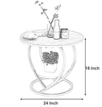 Premium Modern Heart Shaped Golden Metal Finish with White Marble Night Stand Side Table