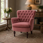 Premium Perfect Cushiony Tufted Super Comfy Blush Velvet Sofa Lounge Chair