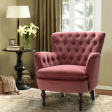 Premium Perfect Cushiony Tufted Super Comfy Blush Velvet Sofa Lounge Chair