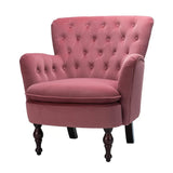 Perfect Cushiony Tufted Super Comfy Blush Velvet Sofa Lounge Chair
