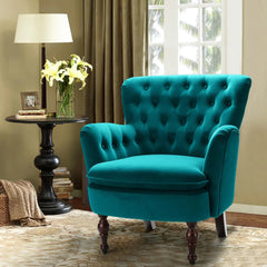 Premium Perfect Cushiony Tufted Super Comfy Emerald Velvet Sofa Lounge Chair