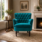 Premium Perfect Cushiony Tufted Super Comfy Emerald Velvet Sofa Lounge Chair