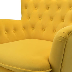 Premium Perfect Yellow Velvet Sofa Lounge Chair