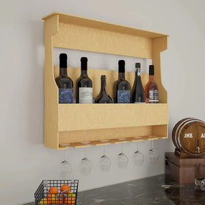  Mini Bar Shelf in Light Oak Finish