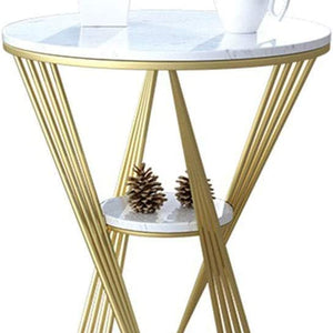 Premium Unique Natural Marble Designer Metal Side Table