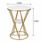 Premium Unique Natural Marble Designer Metal Side Table