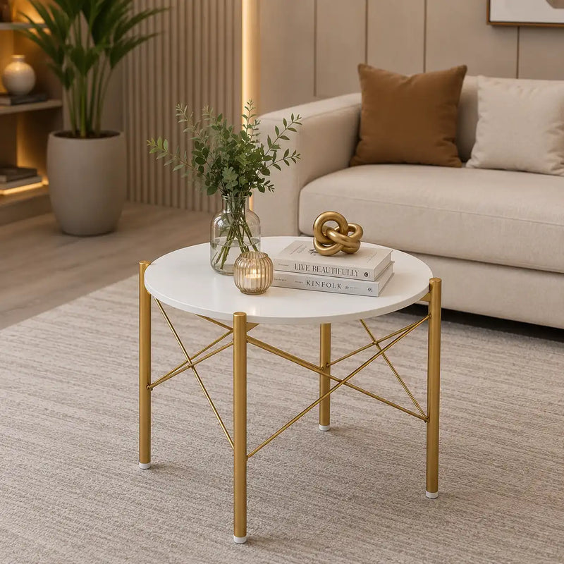 Premium White Marble Round Shape Center Table